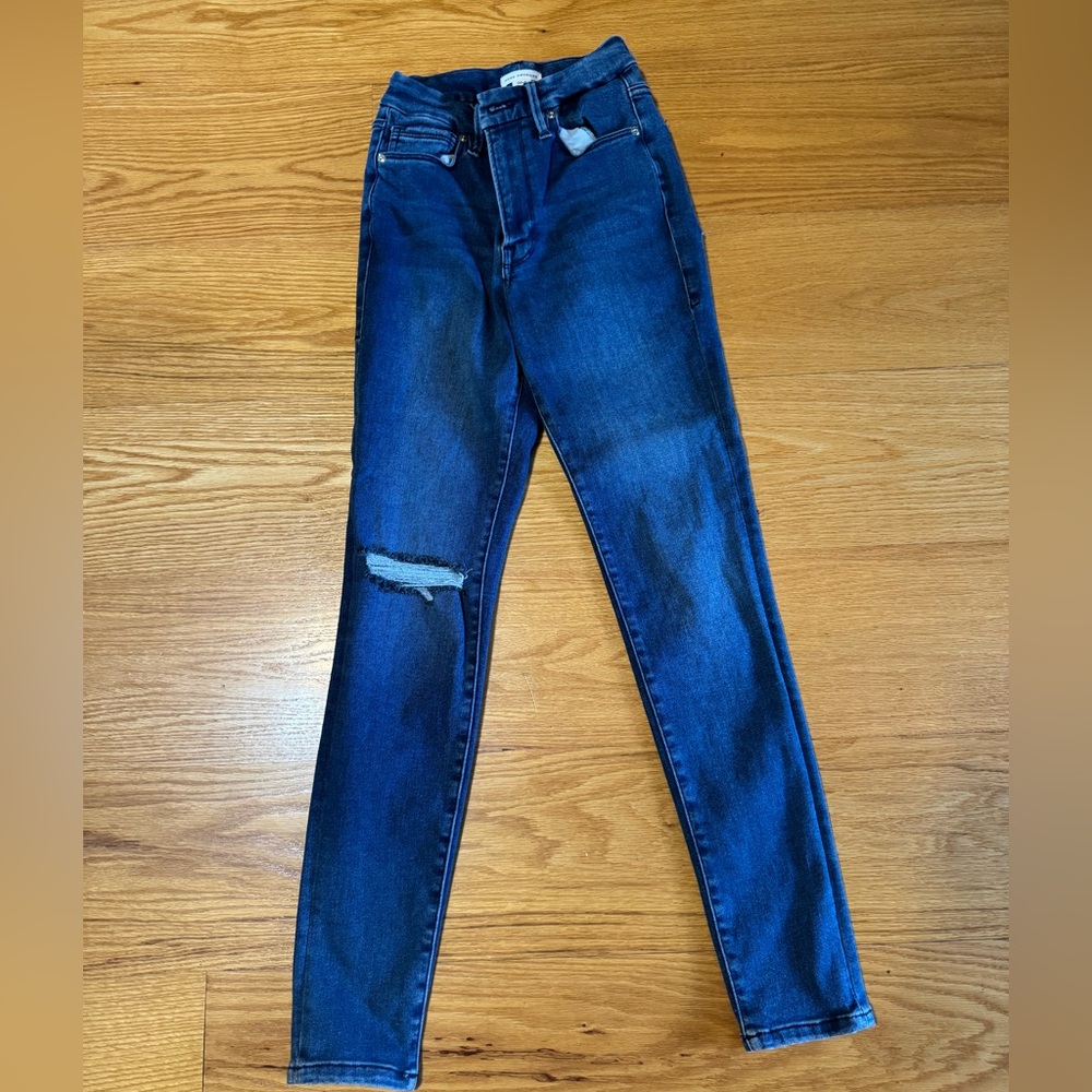 Good American Always Fits Good Dark Blue Skinny Jeans. Brand New. Size 00-4